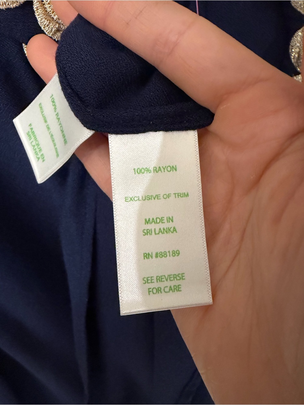 NWT Lilly Pulitzer| Jane Shift Navy Embellished V-Neck Zip Vacation Dress | Sz 6 - Picture 9 of 11